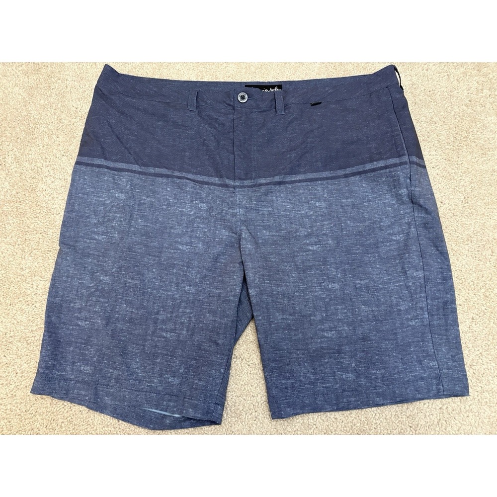 Travis Mathew Men's Proceed With Caution Performance Shorts Blue Size 42 Golf